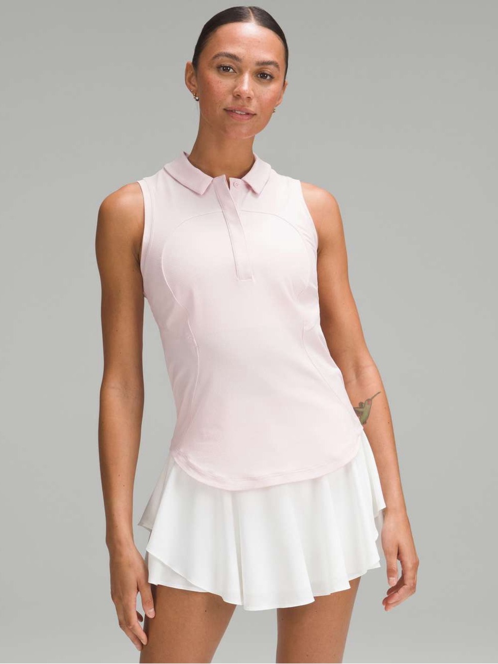 Lululemon /// Women’s Quick-Dry Sleeveless Polo Shirt - Flush Pink - Size 10